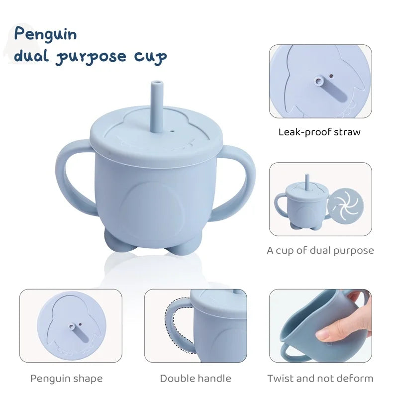 Introducing the Ultimate Baby Silicone Straw Cup - 200ML Leakproof Snack Container for Infants!