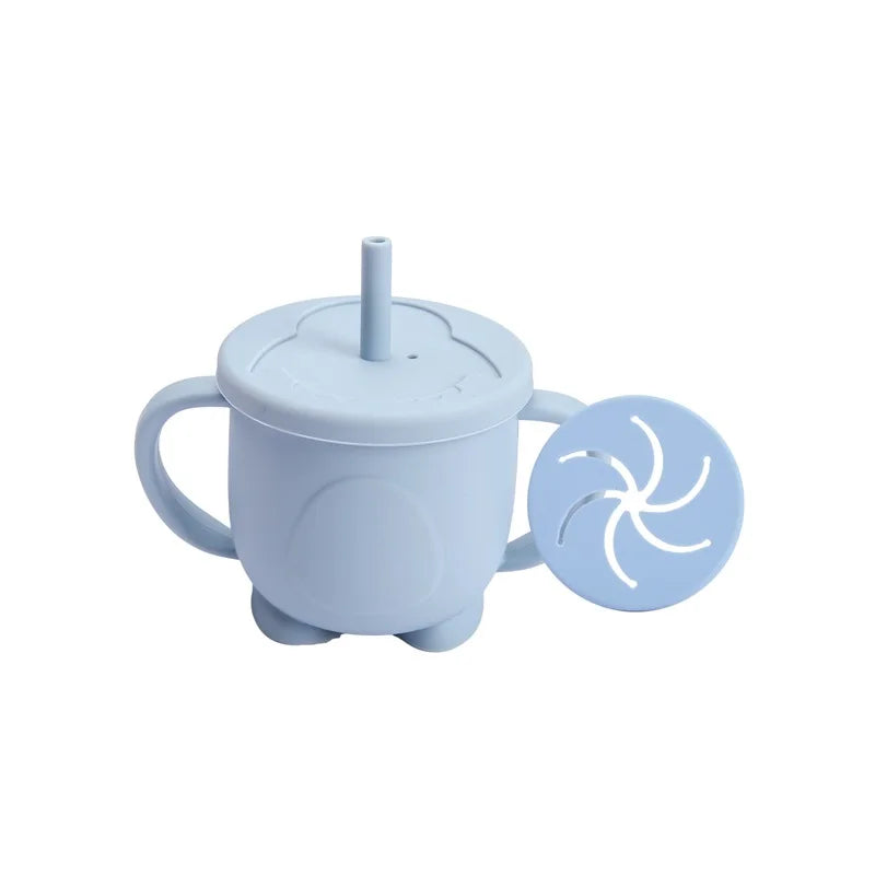 Introducing the Ultimate Baby Silicone Straw Cup - 200ML Leakproof Snack Container for Infants!