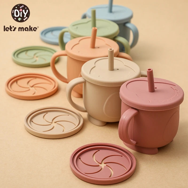 Introducing the Ultimate Baby Silicone Straw Cup - 200ML Leakproof Snack Container for Infants!