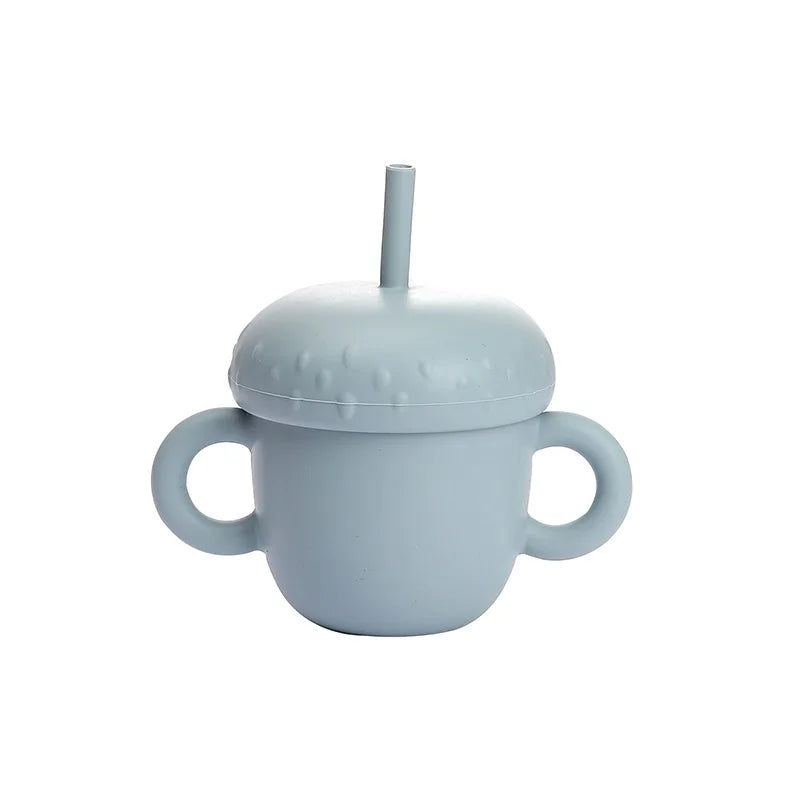 Introducing the Ultimate Baby Silicone Straw Cup - 200ML Leakproof Snack Container for Infants!