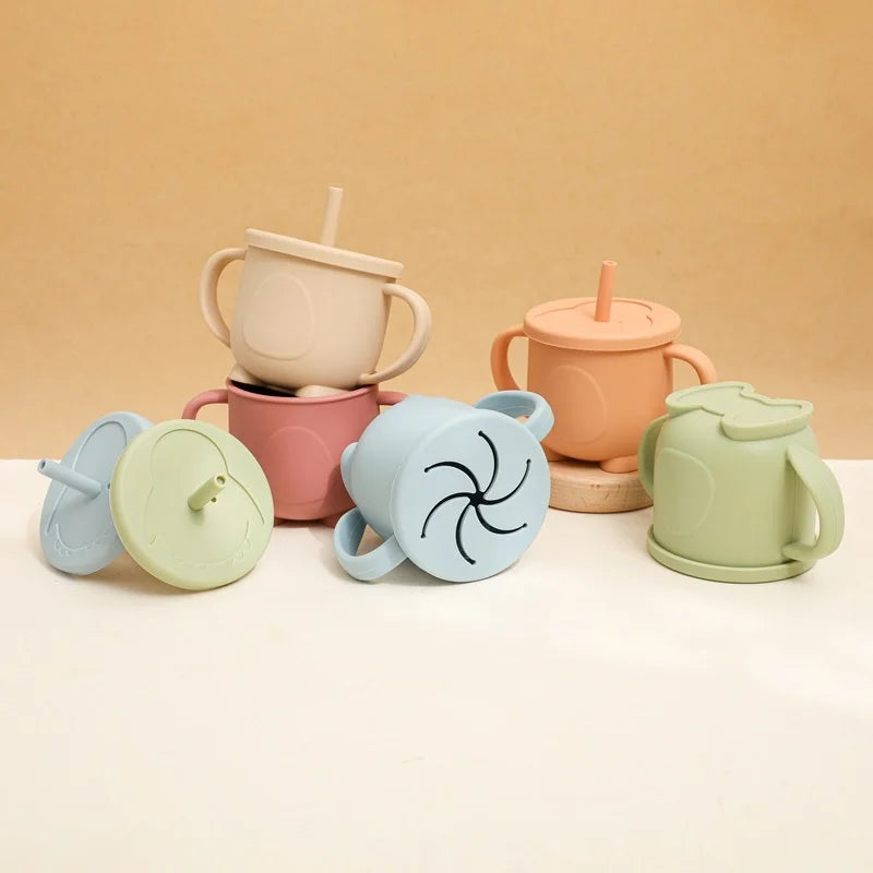Introducing the Ultimate Baby Silicone Straw Cup - 200ML Leakproof Snack Container for Infants!