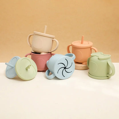 Introducing the Ultimate Baby Silicone Straw Cup - 200ML Leakproof Snack Container for Infants!