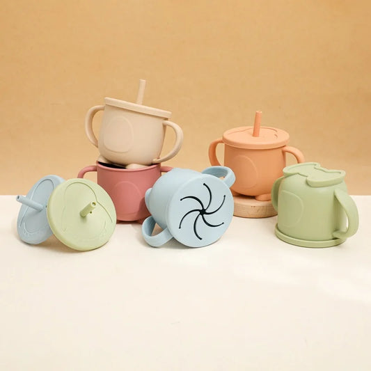 Introducing the Ultimate Baby Silicone Straw Cup - 200ML Leakproof Snack Container for Infants!