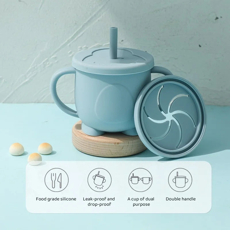 Introducing the Ultimate Baby Silicone Straw Cup - 200ML Leakproof Snack Container for Infants!