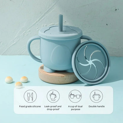 Introducing the Ultimate Baby Silicone Straw Cup - 200ML Leakproof Snack Container for Infants!
