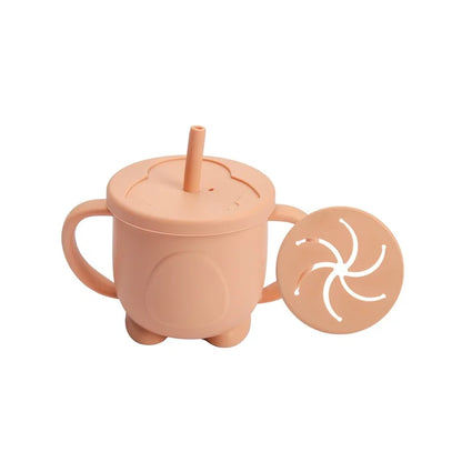 Introducing the Ultimate Baby Silicone Straw Cup - 200ML Leakproof Snack Container for Infants!