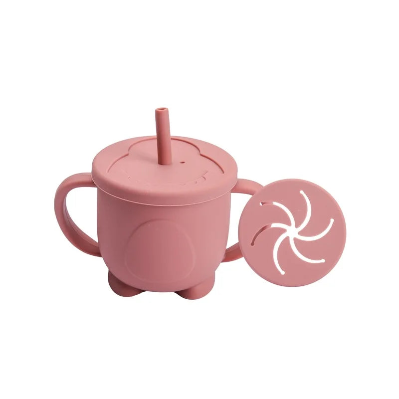 Introducing the Ultimate Baby Silicone Straw Cup - 200ML Leakproof Snack Container for Infants!