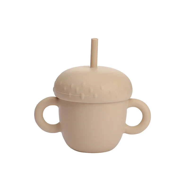 Introducing the Ultimate Baby Silicone Straw Cup - 200ML Leakproof Snack Container for Infants!