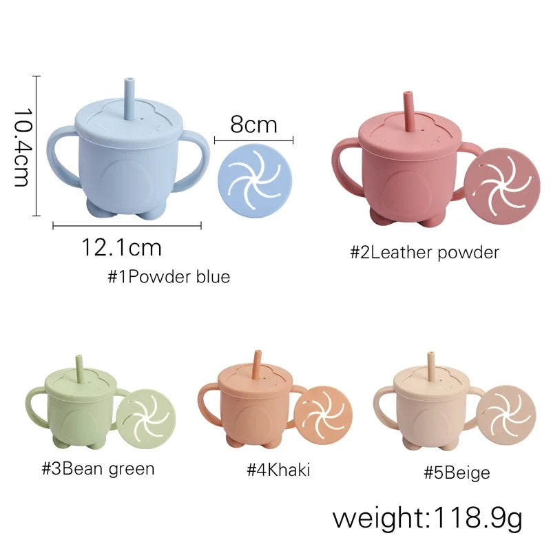 Introducing the Ultimate Baby Silicone Straw Cup - 200ML Leakproof Snack Container for Infants!