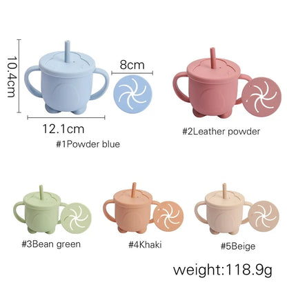 Introducing the Ultimate Baby Silicone Straw Cup - 200ML Leakproof Snack Container for Infants!