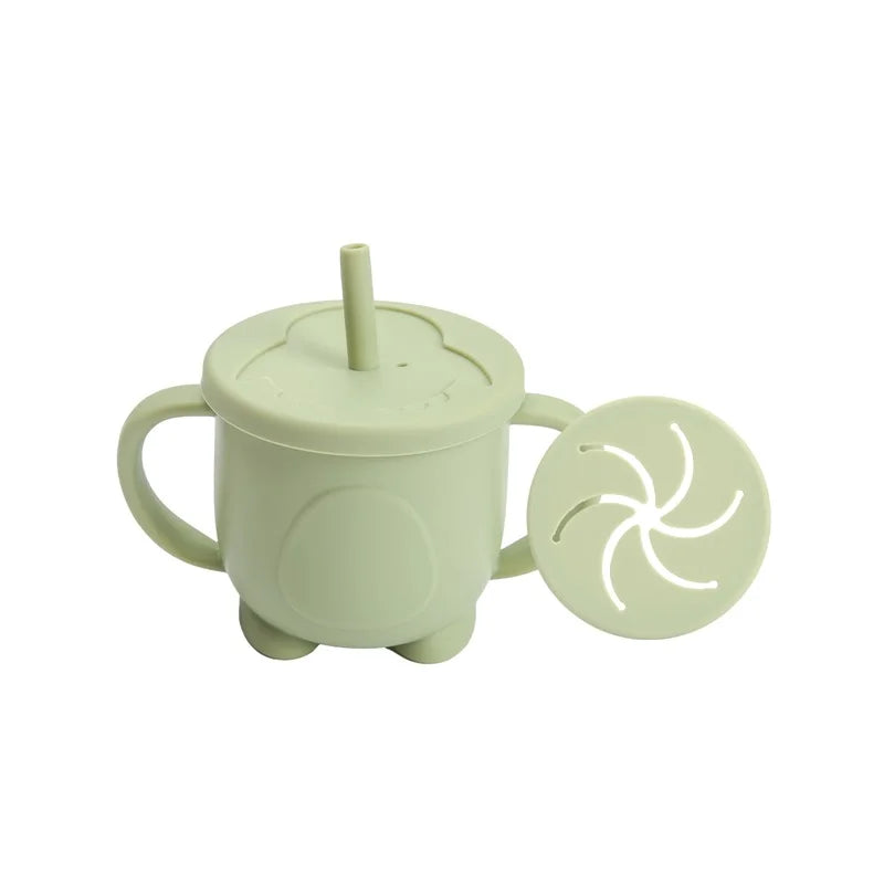 Introducing the Ultimate Baby Silicone Straw Cup - 200ML Leakproof Snack Container for Infants!