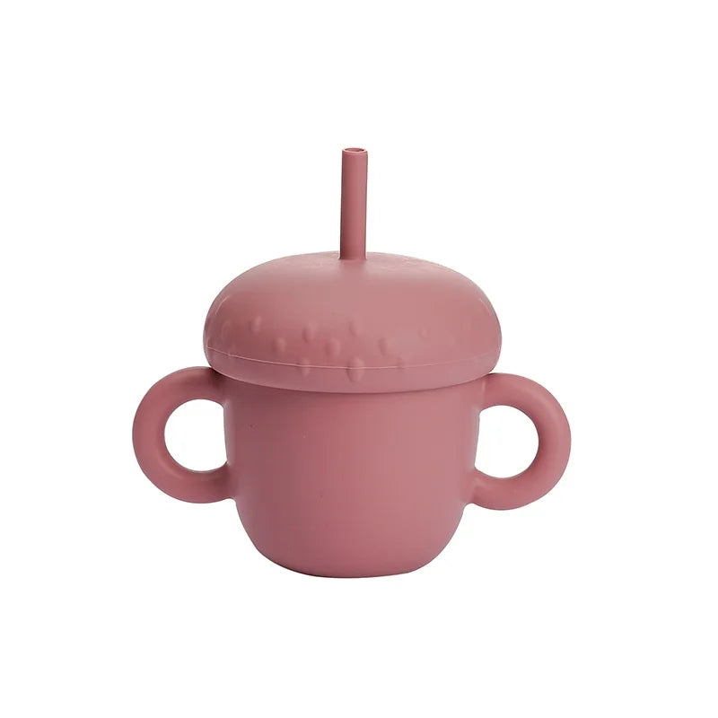 Introducing the Ultimate Baby Silicone Straw Cup - 200ML Leakproof Snack Container for Infants!