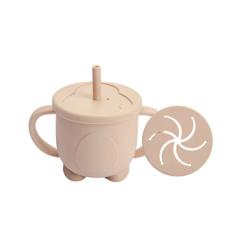 Introducing the Ultimate Baby Silicone Straw Cup - 200ML Leakproof Snack Container for Infants!