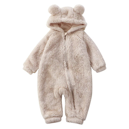 Winter Baby Clothes Cute Cartoon Bear Baby Rompers Pajamas Infant Boy Girls Animal Costume Zipper Jumpsuit 0-24 Months